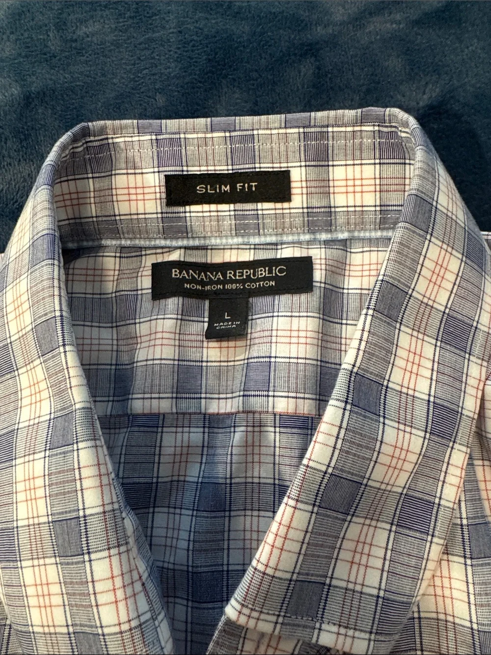 Banana Republic Blue and White Plaid Shirt